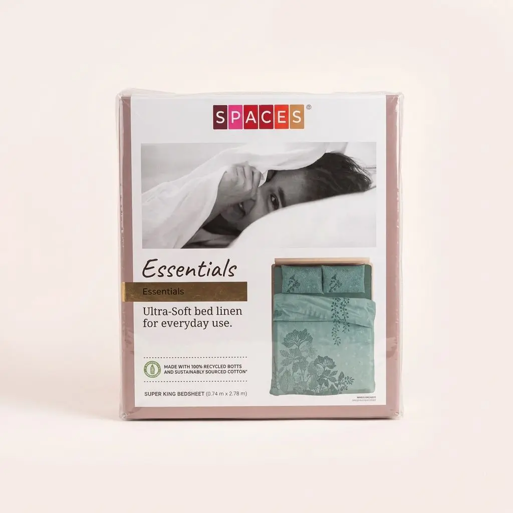 Spaces Essential Bedsheet | 100% Cotton | King Size Bedsheet (Double King Size) — Image 21